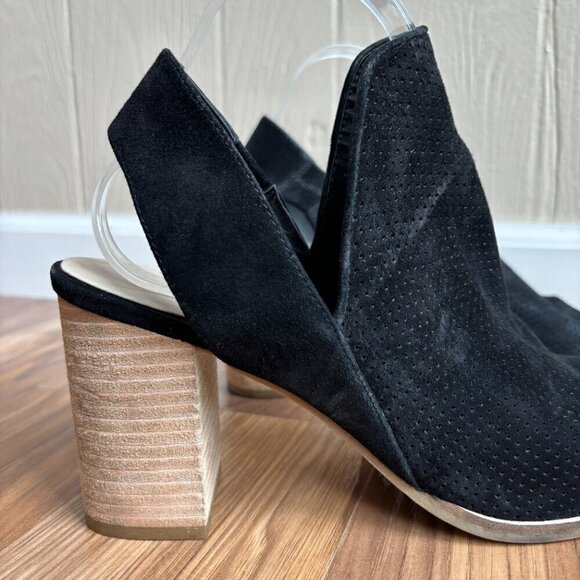 Cole Haan Grand Os Leather Perforated Callista Peep Toe Block Heel Sandals - Picture 3 of 12